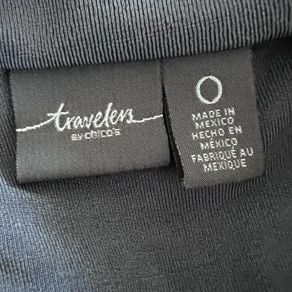 Travelers By Chicos Jacket Womens 0 Small Gray Open High Slinky‎ Cardigan Drape